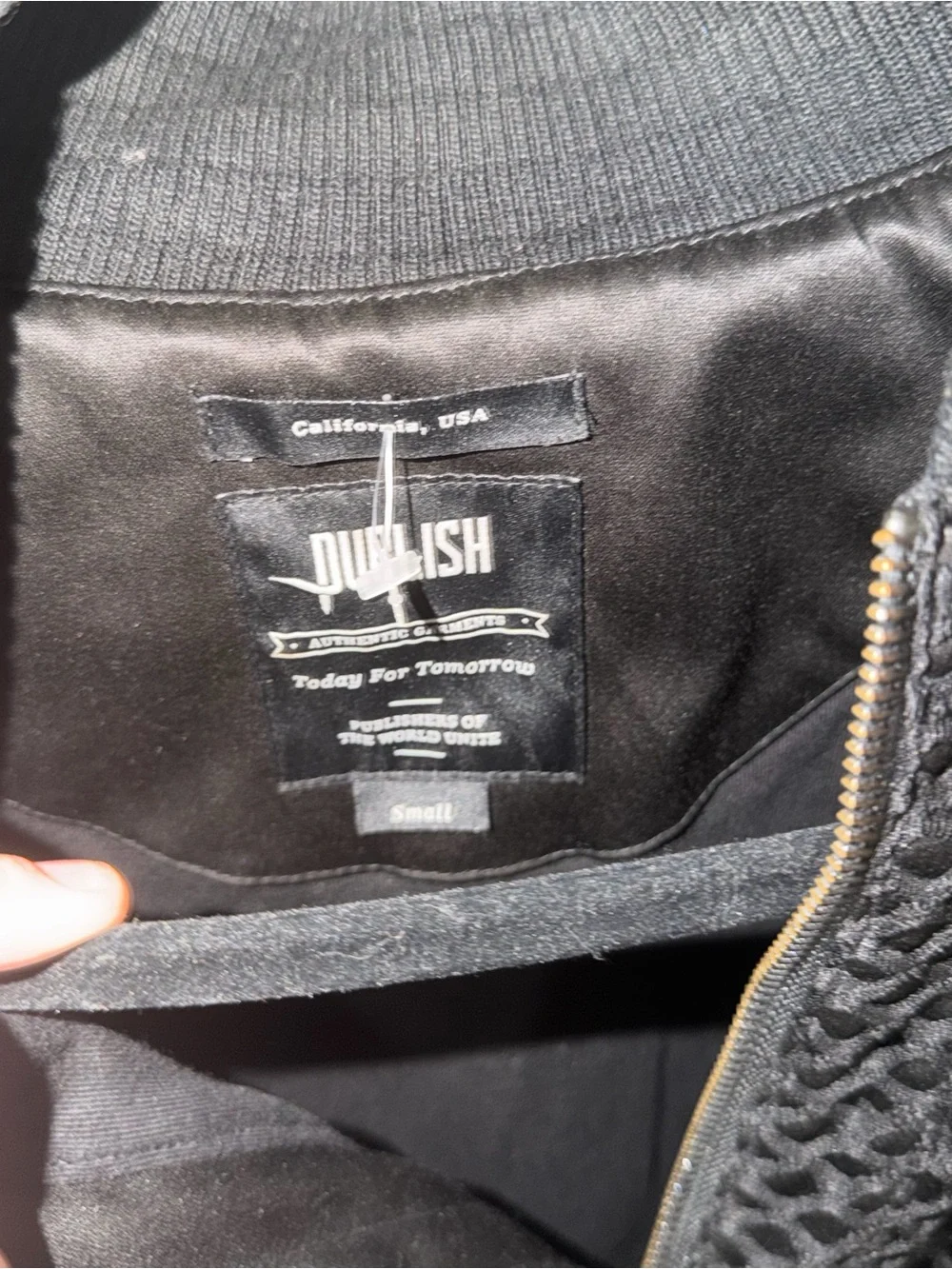 Publish Millo Men’s Small Black Mesh Layered Satin Twill Bomber Jacket